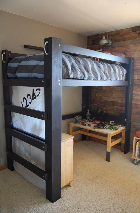 how to build a full size loft bed with desk | Quick ...